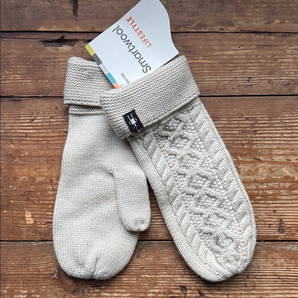 Smartwool Cream Knit Mittens